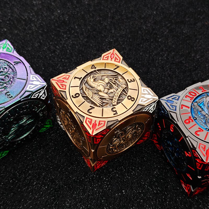Metal DND Spinning 7-in-1 Dice Set with Rotating Design