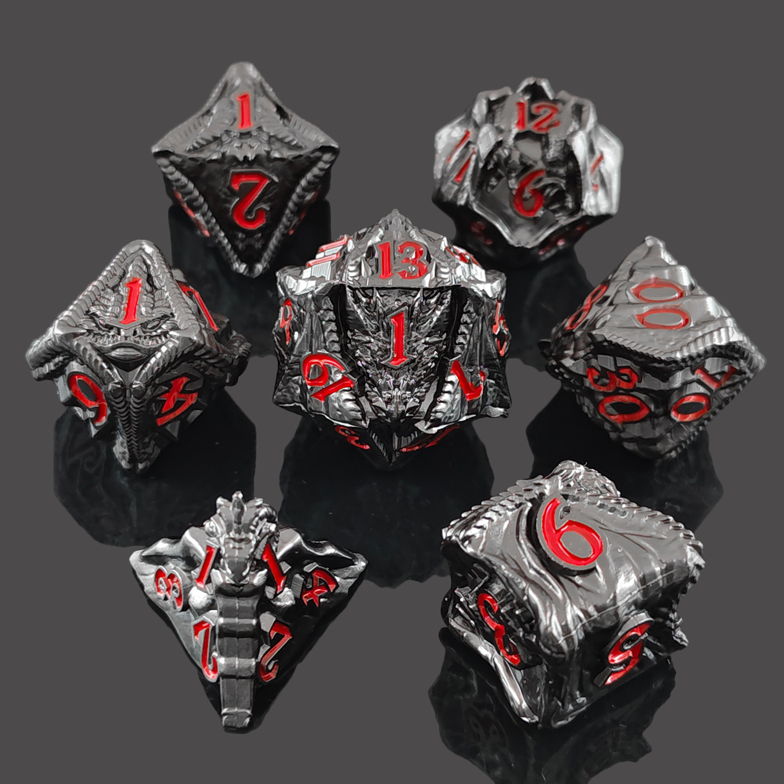 solid metal rpg dice set 7pcs – factory direct zinc alloy tabletop dice for wholesale & oem