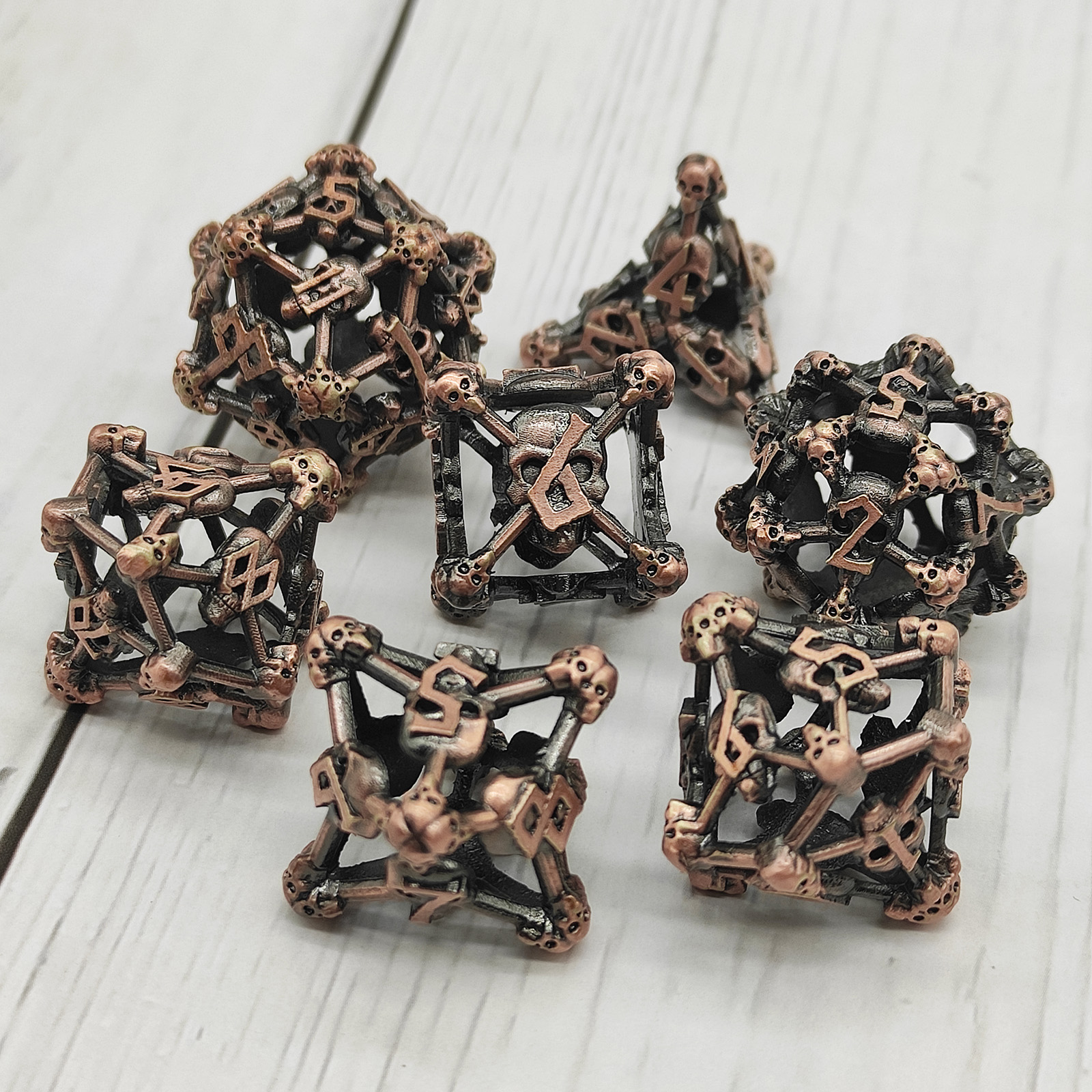 hollow zinc alloy dice set – open design tabletop dice for factory direct wholesale