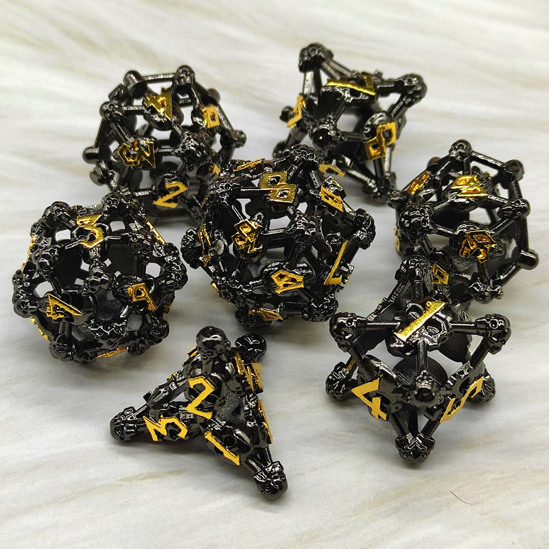 hollow zinc alloy dice set – open design tabletop dice for factory direct wholesale