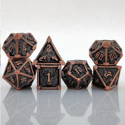 heavy weight zinc alloy metal dice set – precision cut dnd dice for bulk supply