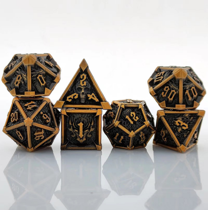 heavy weight zinc alloy metal dice set – precision cut dnd dice for bulk supply