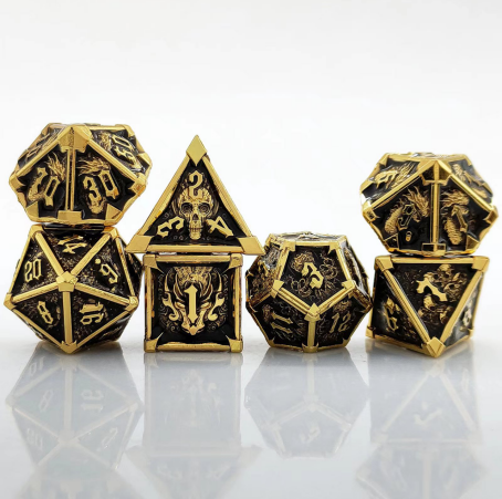 heavy weight zinc alloy metal dice set – precision cut dnd dice for bulk supply