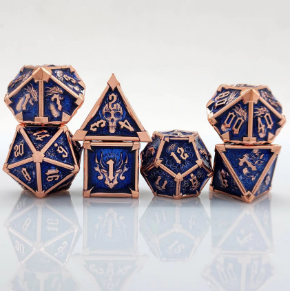 heavy weight zinc alloy metal dice set – precision cut dnd dice for bulk supply