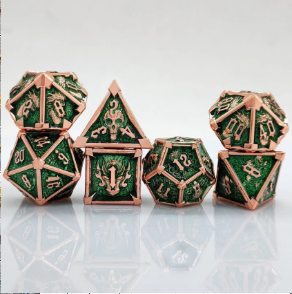 heavy weight zinc alloy metal dice set – precision cut dnd dice for bulk supply