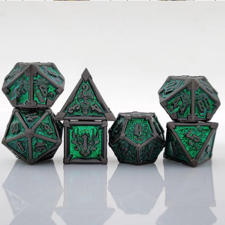 heavy weight zinc alloy metal dice set – precision cut dnd dice for bulk supply