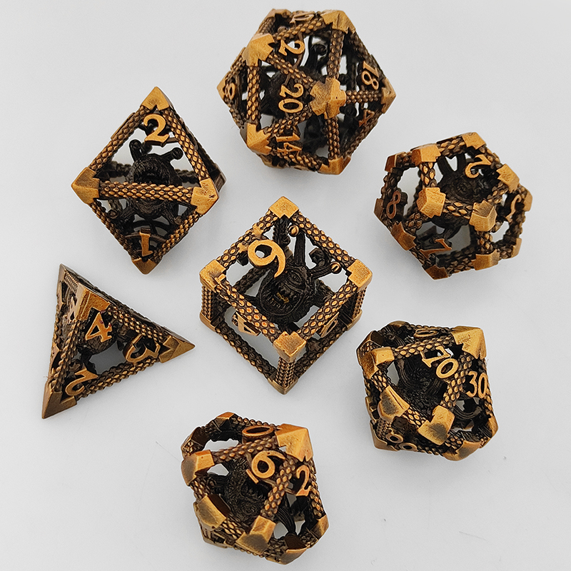 polished hollow metal dice – premium openwork dice for wholesale market (复制)