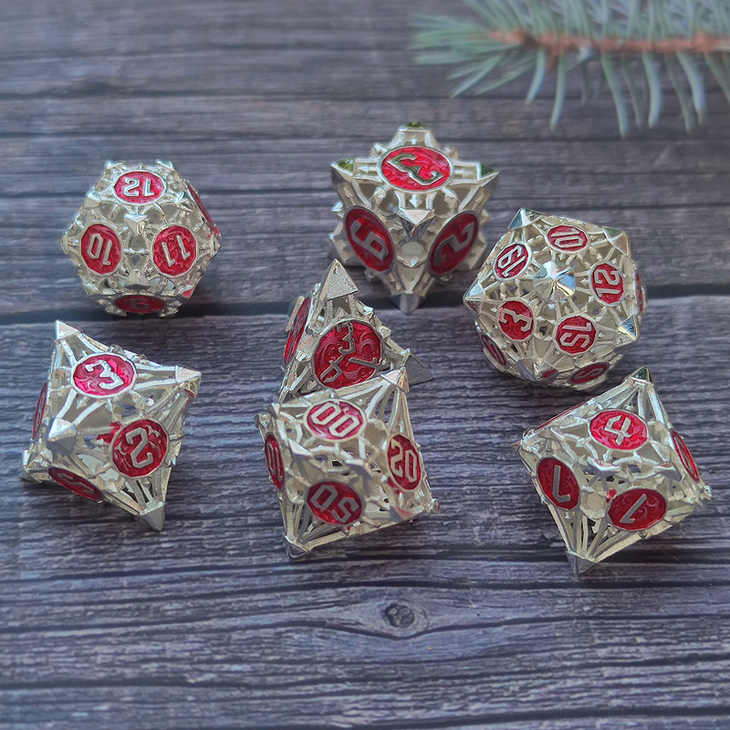 gunmetal finish hollow metal dice – balanced openwork dice for factory wholesale supply (复制)