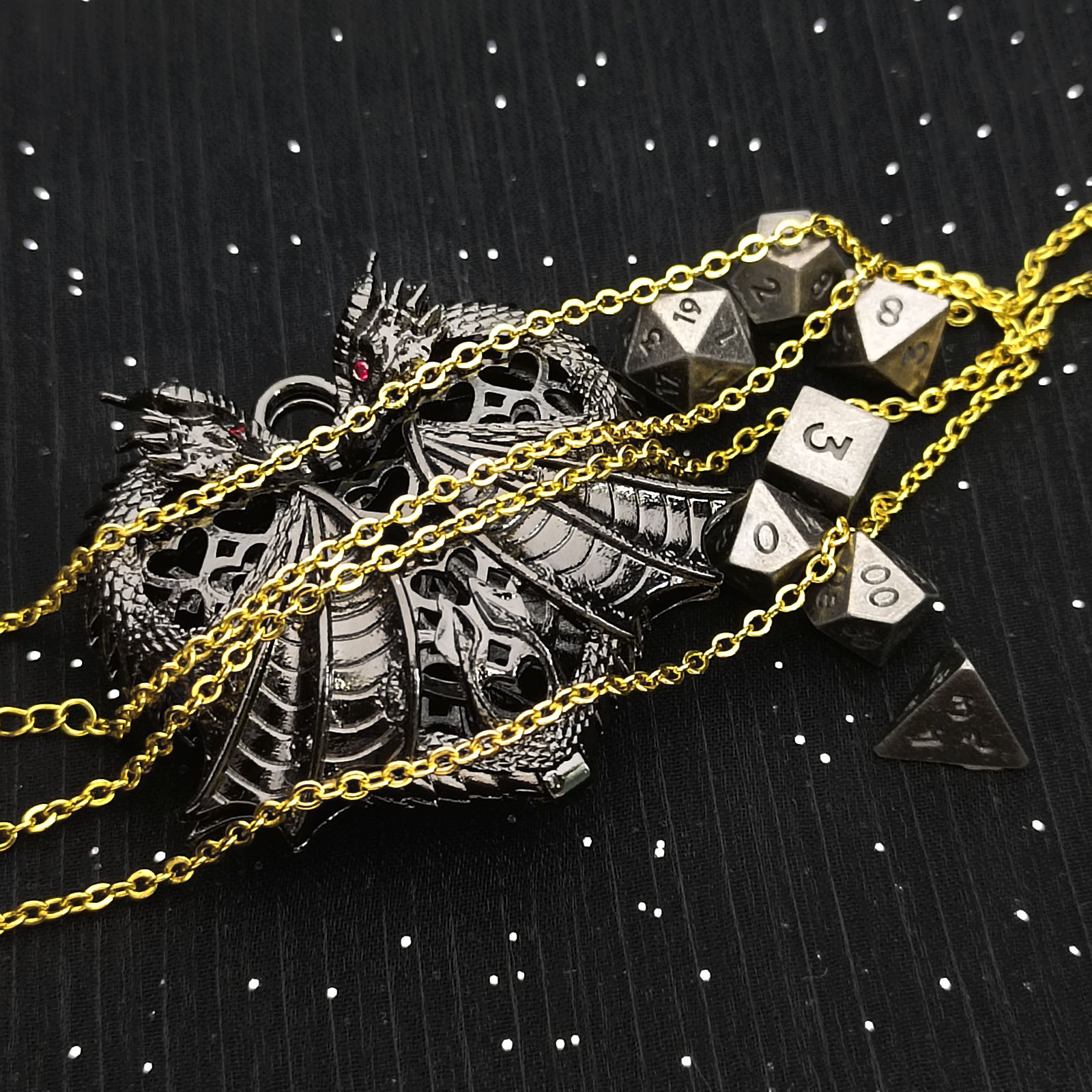 lightweight hollow metal dice set – travel friendly rpg dice for bulk supply