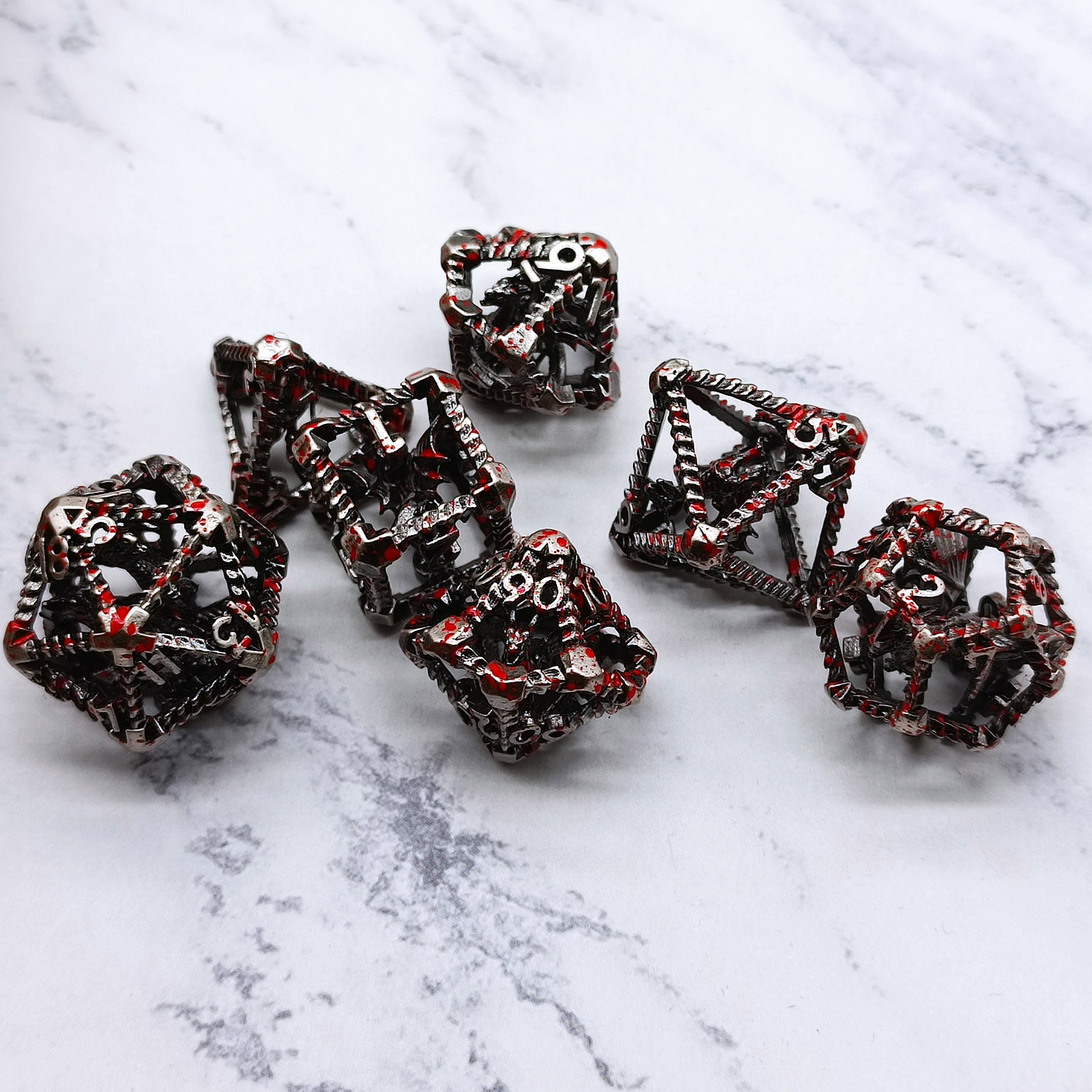 minimalist hollow metal dice – modern rpg dice for wholesale distribution