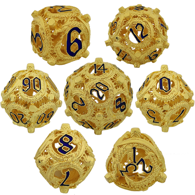 hollow metal dice with gold plating – luxury openwork dice for premium wholesale