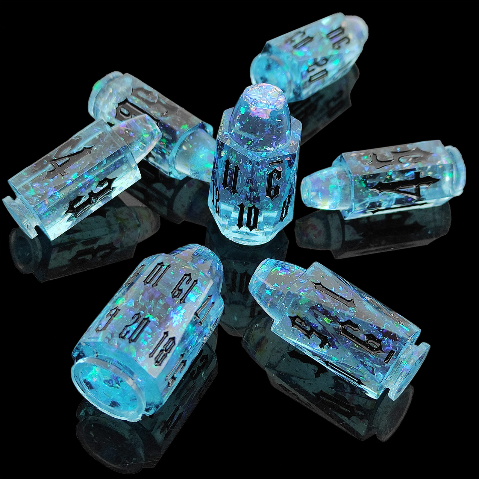 color swirl resin dice – mixed pattern rpg dice for oem manufacturing