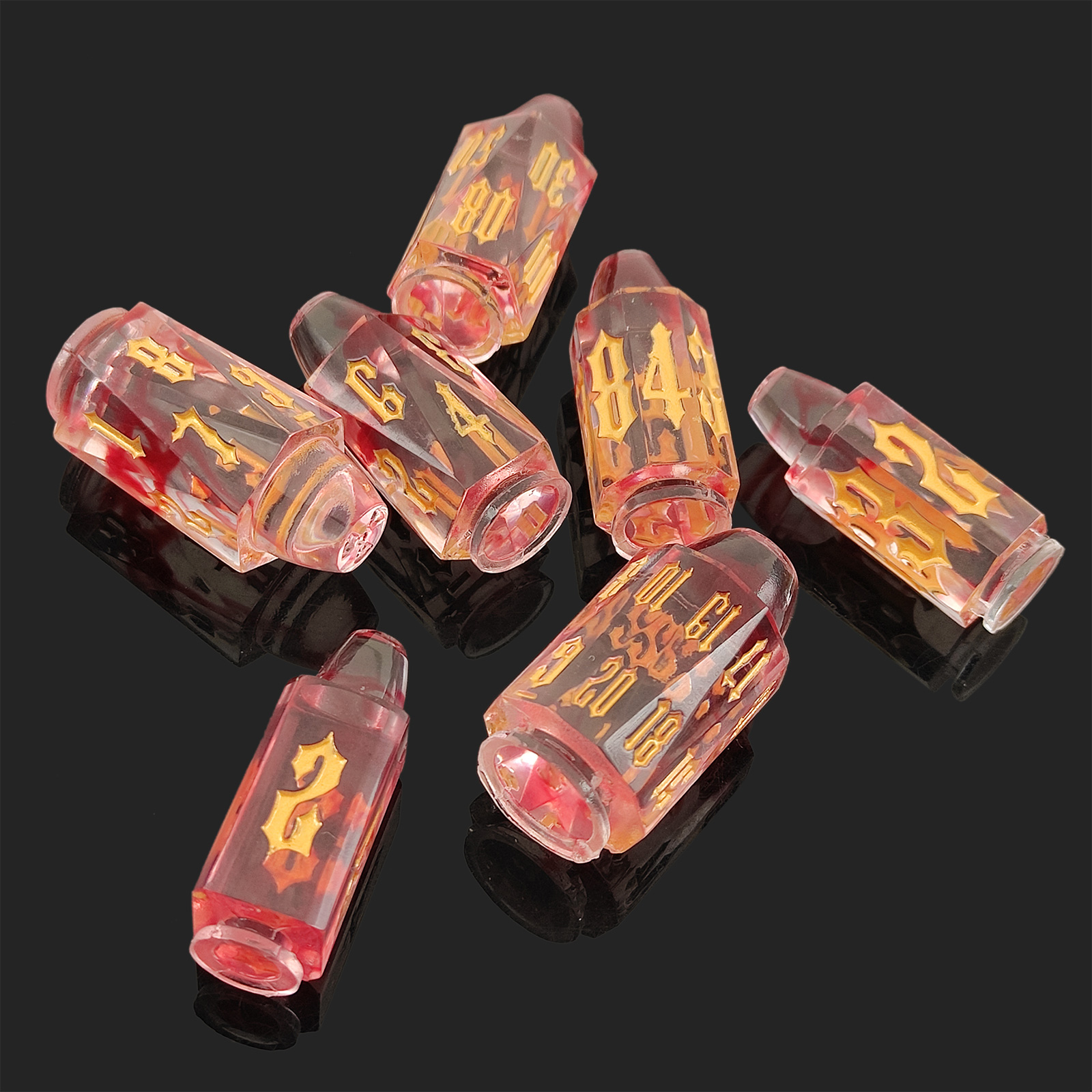 color swirl resin dice – mixed pattern rpg dice for oem manufacturing