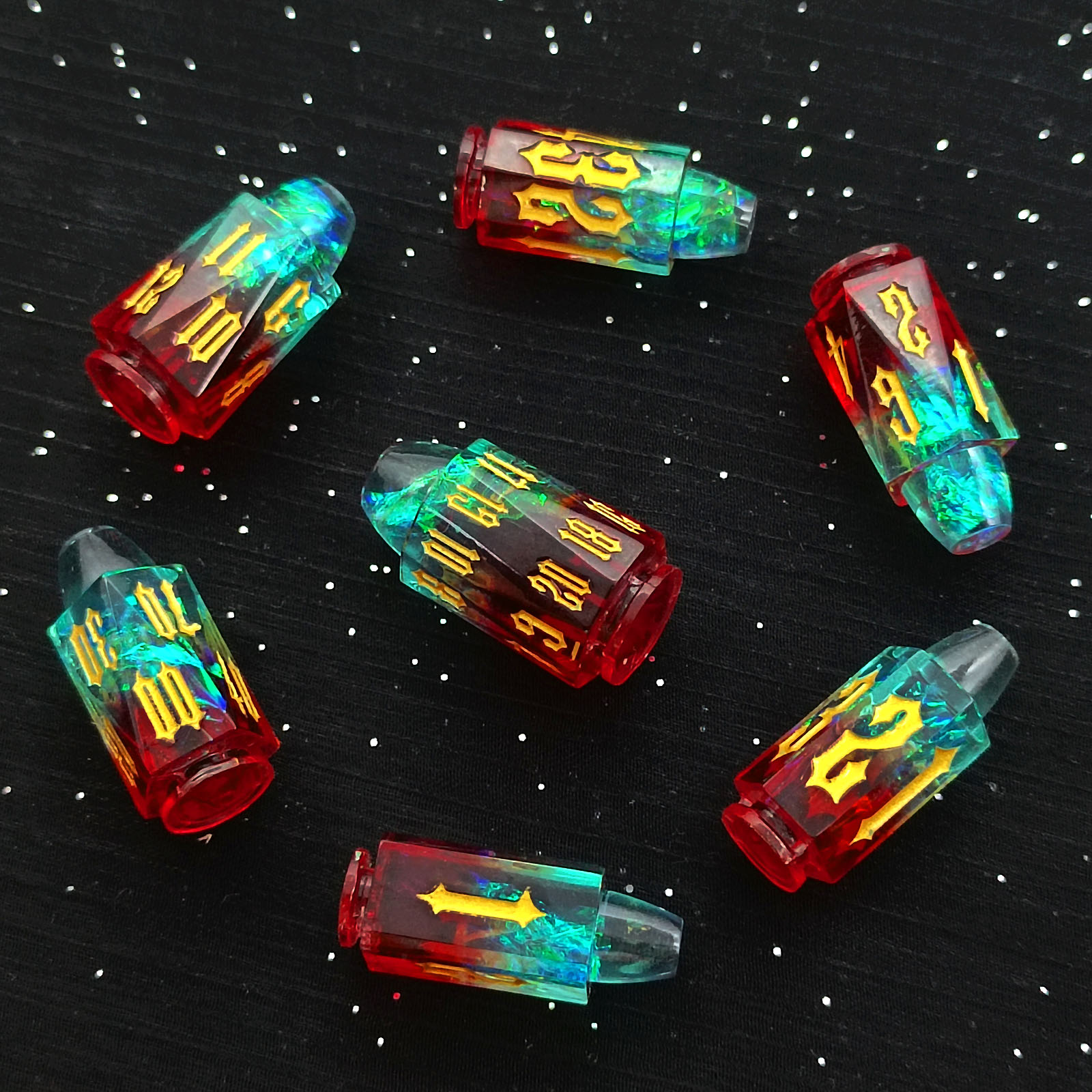 color swirl resin dice – mixed pattern rpg dice for oem manufacturing