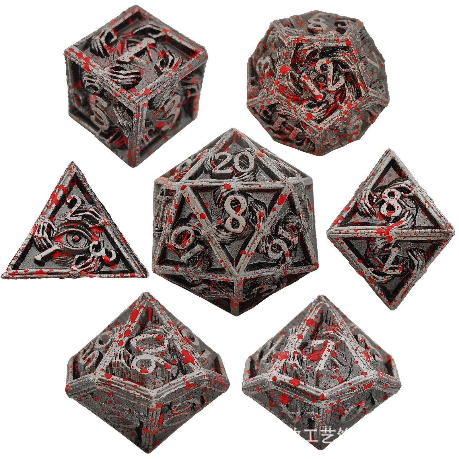 deep engraved number metal dice set – long lasting rpg dice for bulk orders