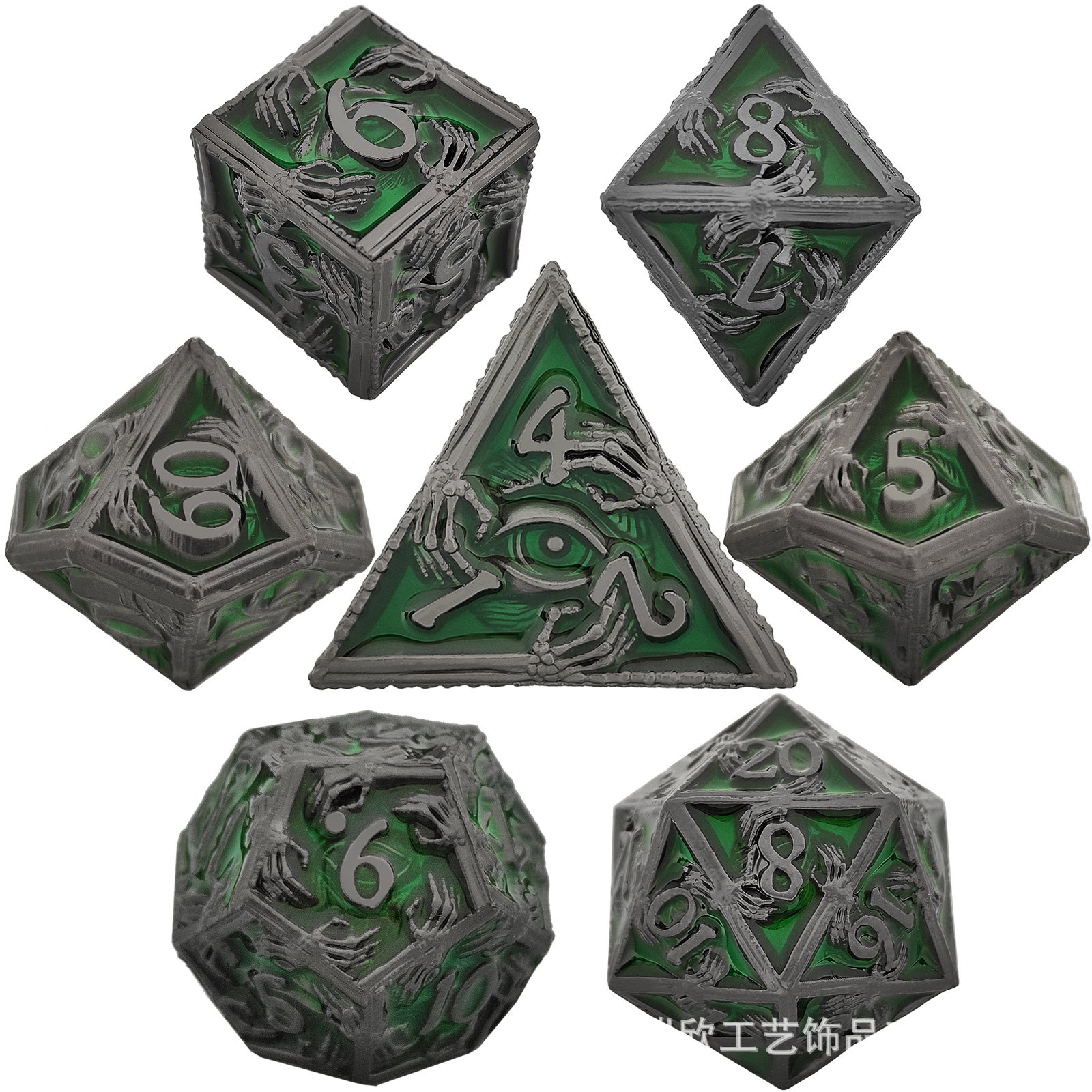 deep engraved number metal dice set – long lasting rpg dice for bulk orders