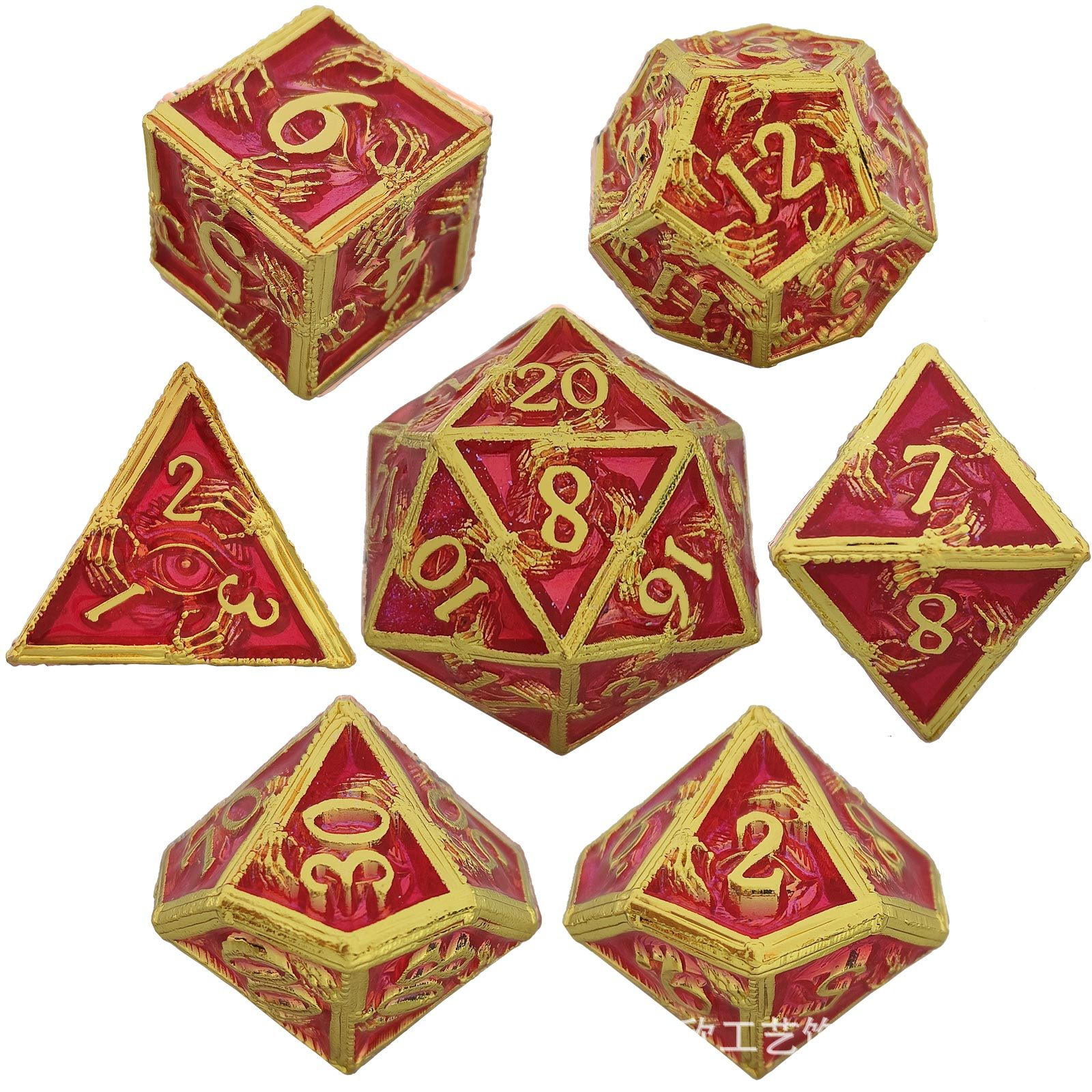deep engraved number metal dice set – long lasting rpg dice for bulk orders