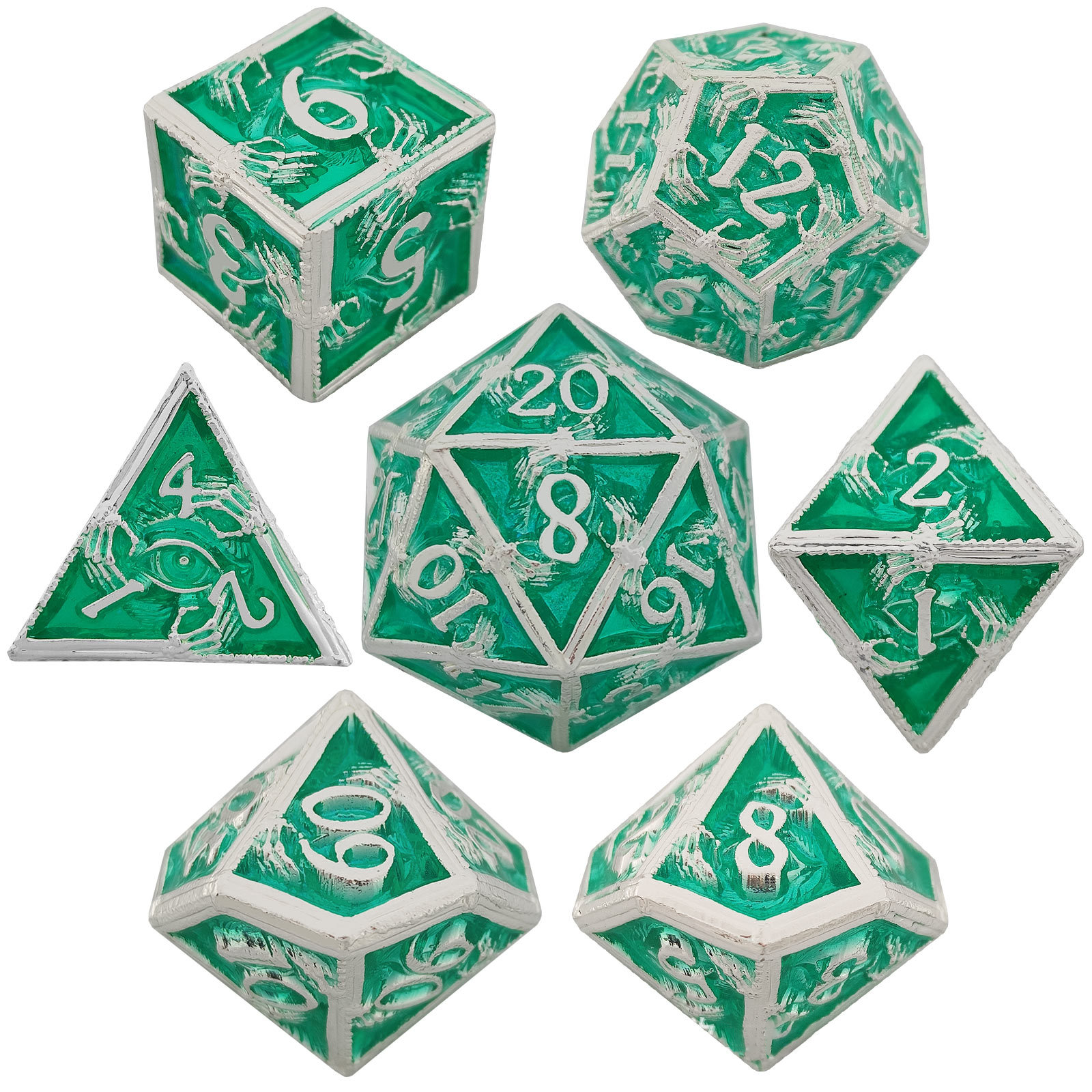 deep engraved number metal dice set – long lasting rpg dice for bulk orders