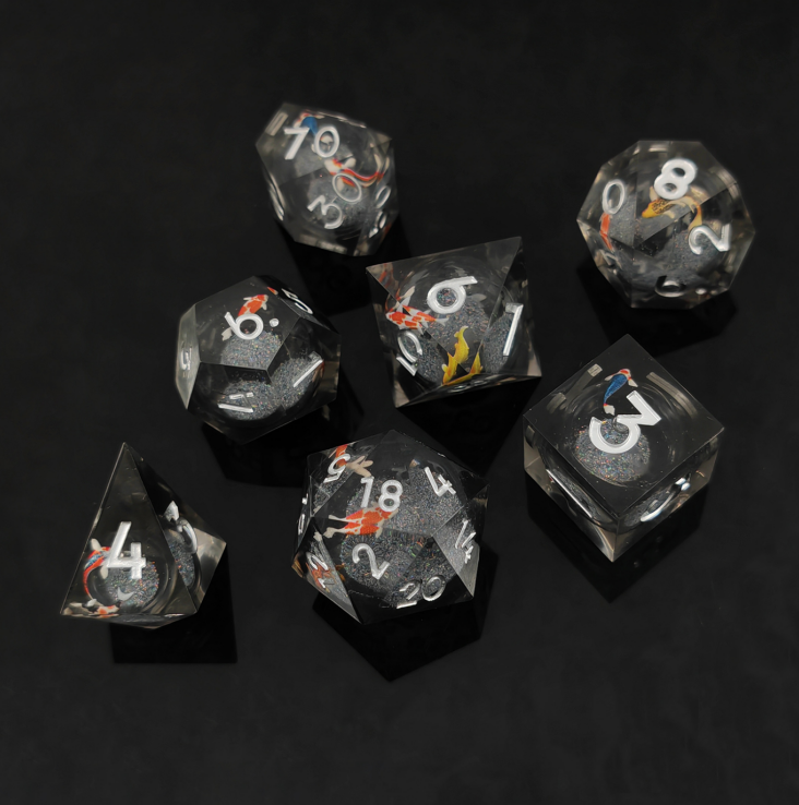 beautifully crafted resin dice – luminous tabletop dice for wholesale market