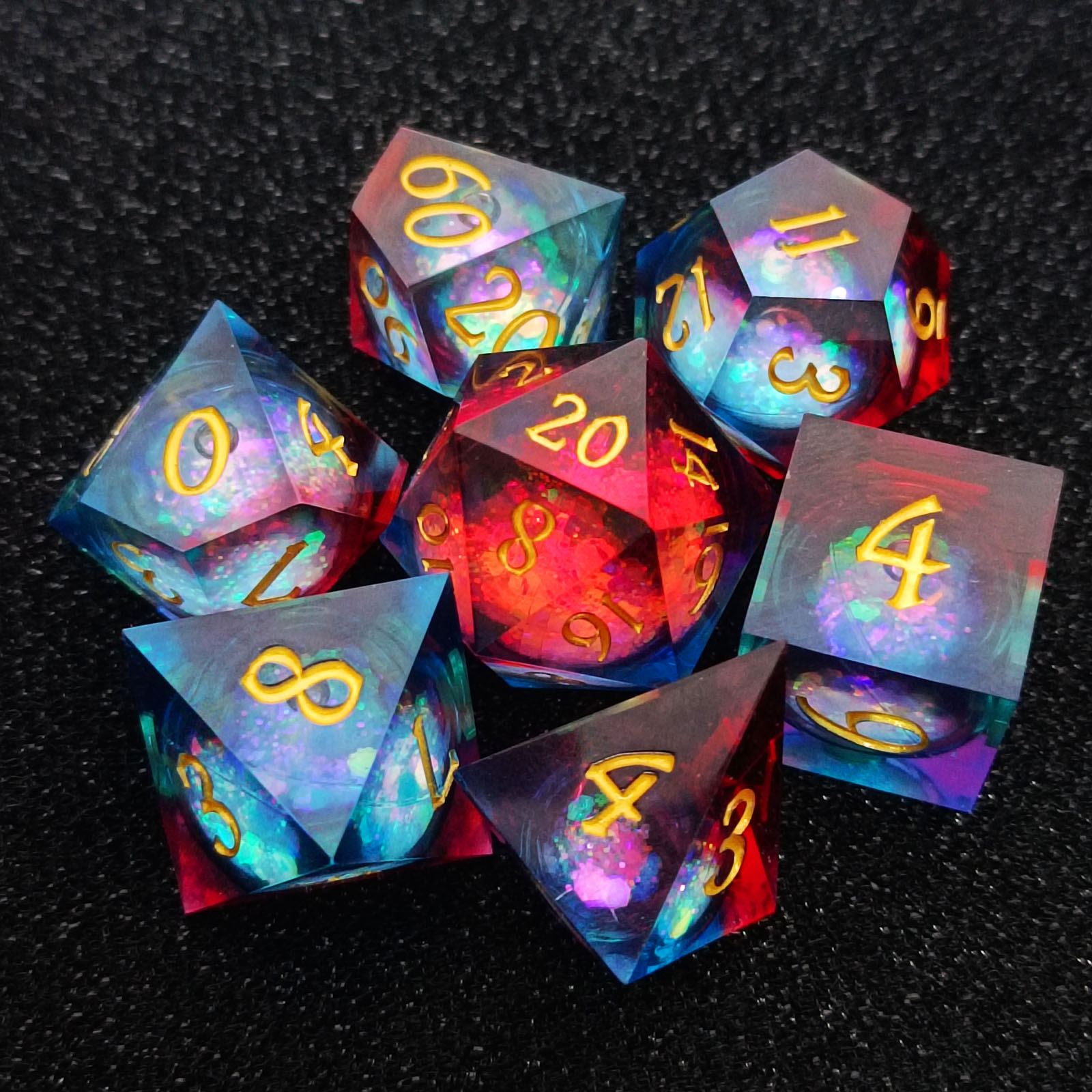 beautifully crafted resin dice – luminous tabletop dice for wholesale market