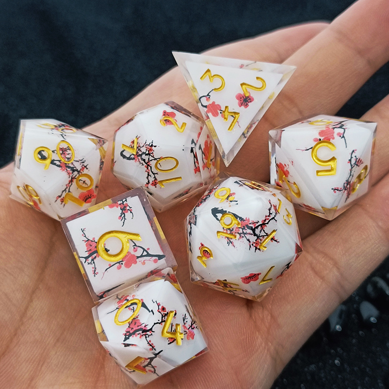 Resin Decal Polyhedral Transparent Dice