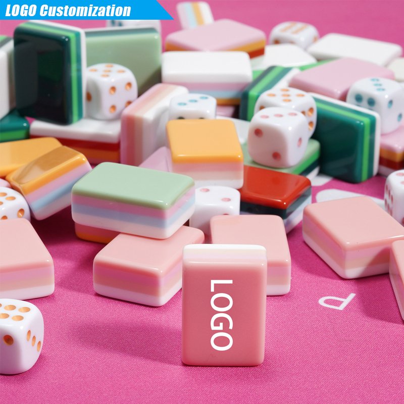 american mahjong set, 166 white engraved tiles with 4 racks & pushers, carrying case included