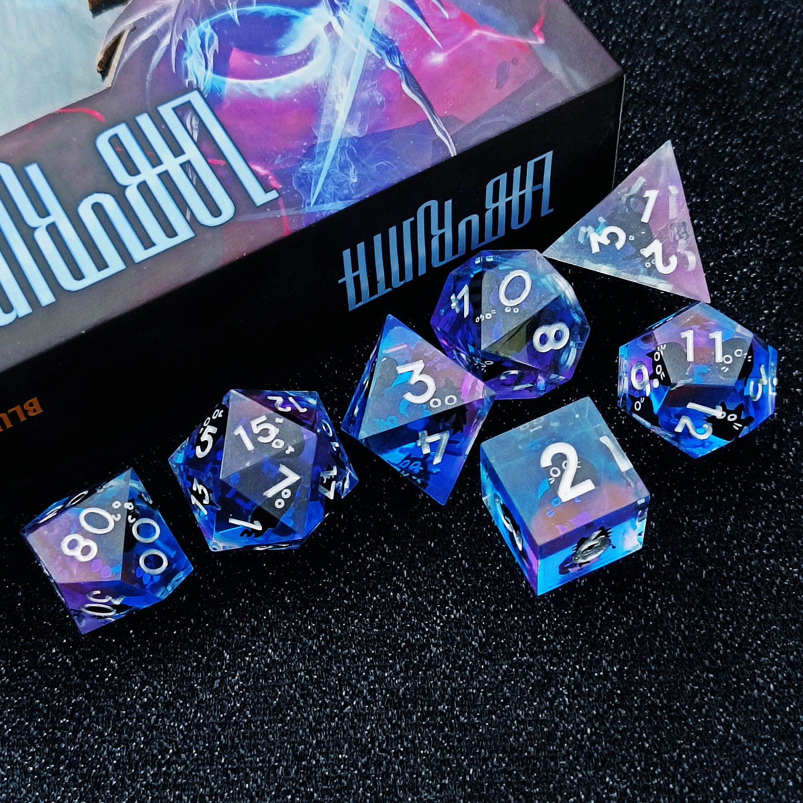 resin dice with silver ink numbers – durable rpg dice for bulk orders