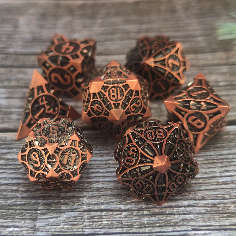 black metal dice set – durable zinc alloy rpg dice for b2b distribution