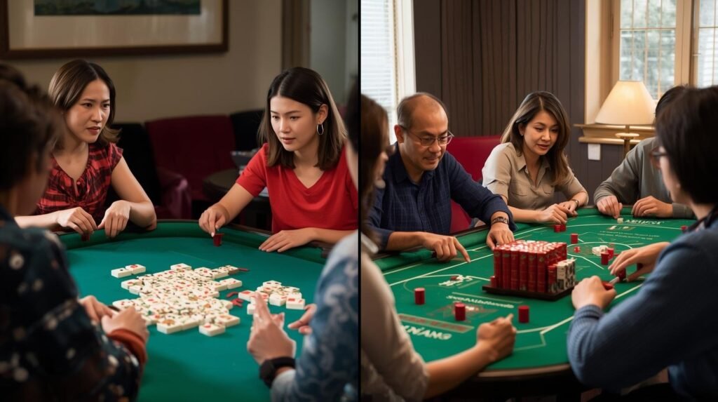 Chinese and American Mahjong gameplay comparison