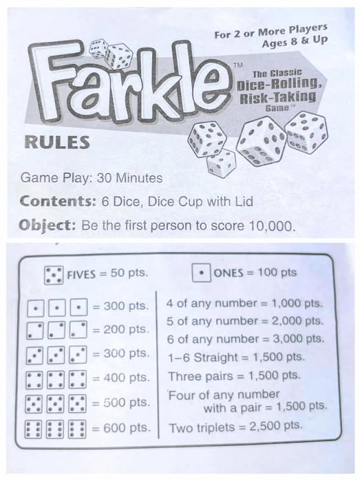 Farkle dice game.
