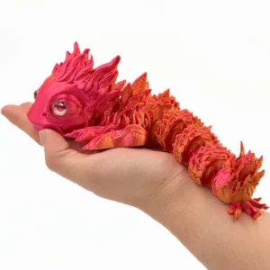 3D Printed Unisex Kids Toy Model Dragon with Movable Eyes and Joints Creative Animal Ornament Plastic Gift Idea